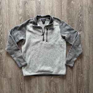 Patagonia Better Sweater Mens Medium Quarter Zip Pullover Size M Heather Gray